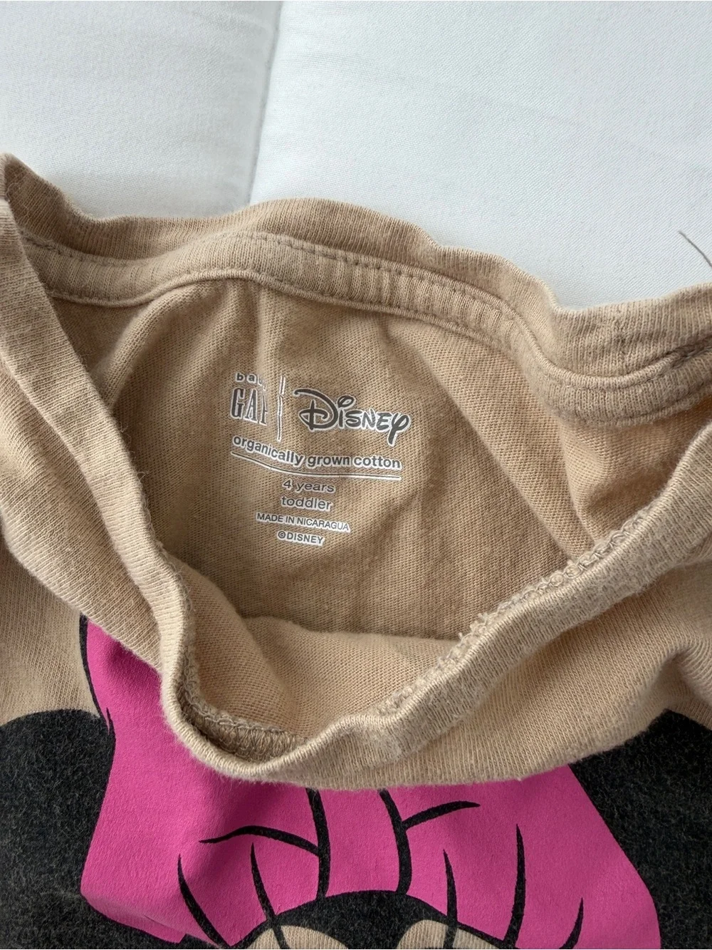 Baby Gap 100% Organic Cotton Minnie Mouse Long Sleeved T Toddler Girl 4T